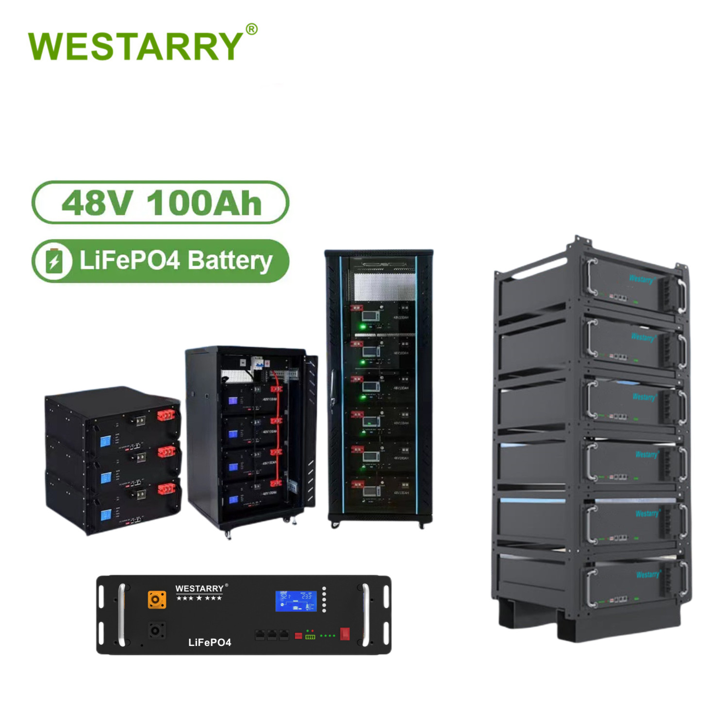 Westarry Lithium Ion Battery Pack 48v 100ah Lifepo4 Battery For Backup Power/ups/solar Energy Storage