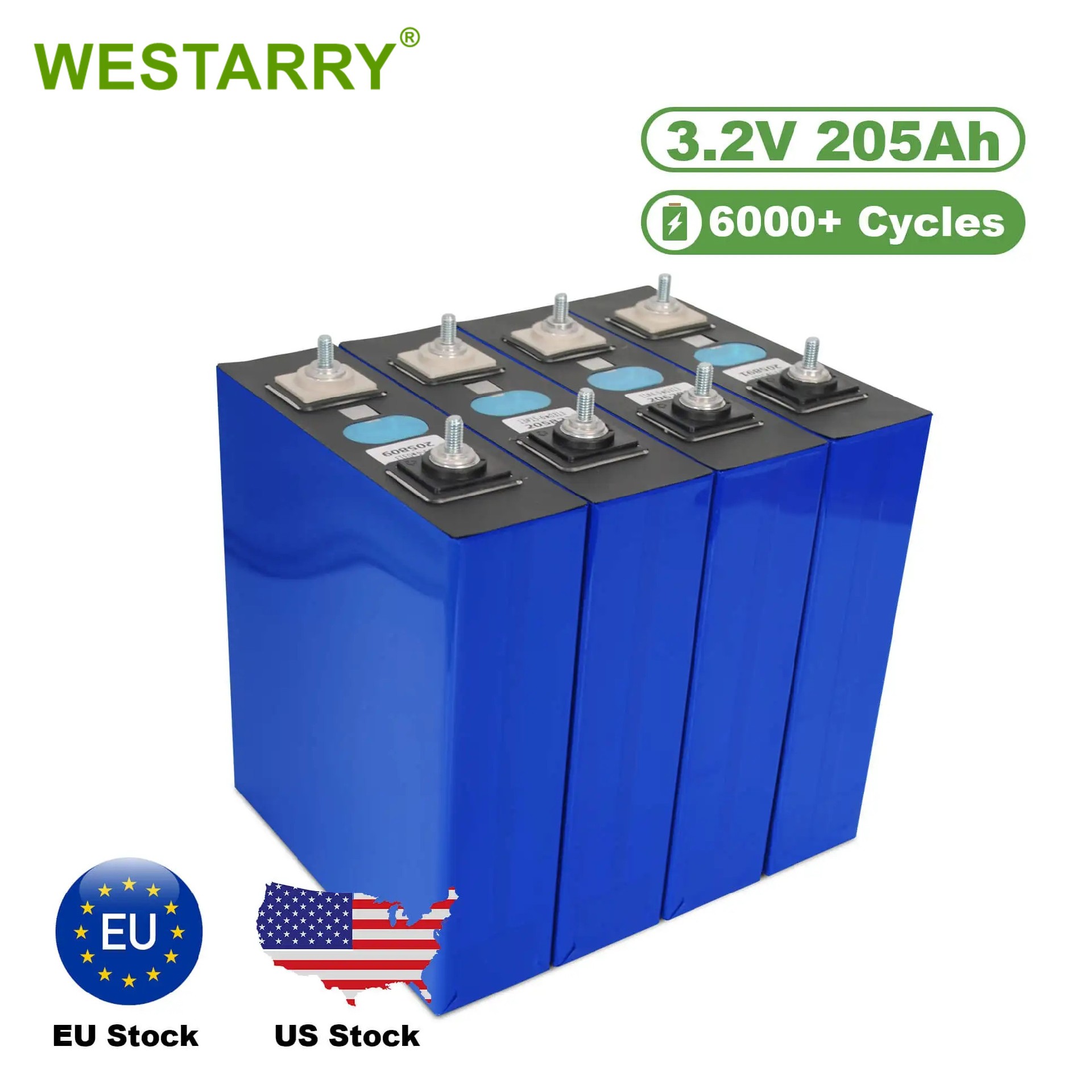 Westarry 205ah Rechargeable Solar Lithium Ion Pack Deep Cycle Lifepo4 Battery Cells