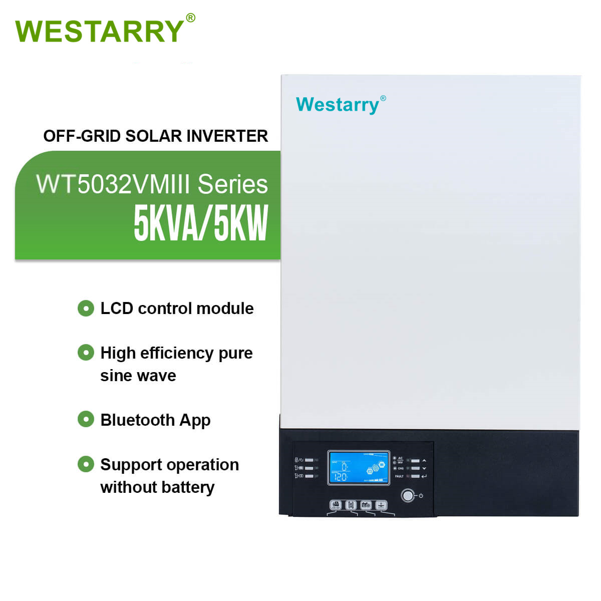Westarry Solar Inverter 5kw Mppt Off Grid Hybrid High Efficiency Solar Inverter